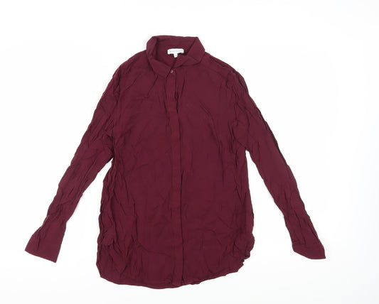 Warehouse Women's Purple Button-Up Long Sleeve Shirt