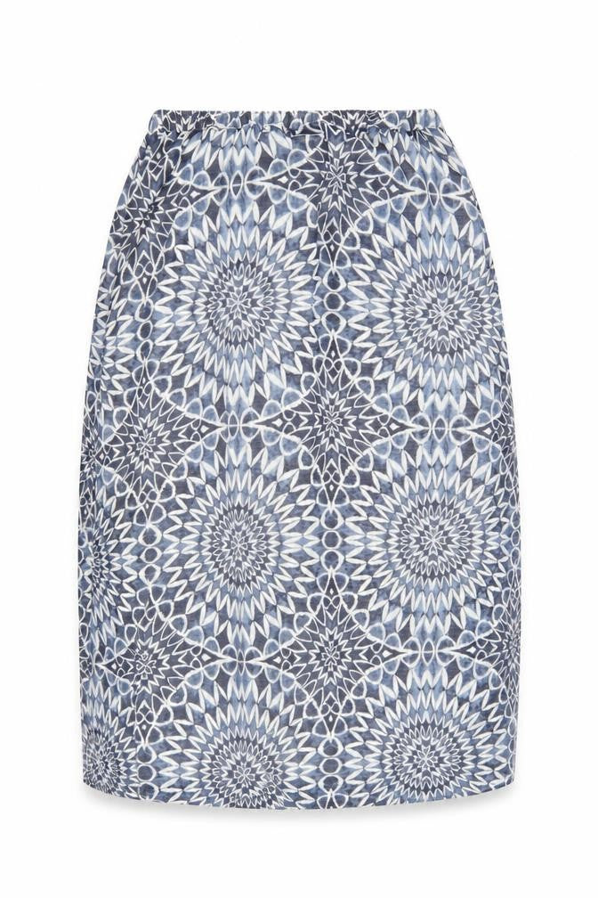 Gap Women's Blue Geometric Skirt L - Excellent Condition