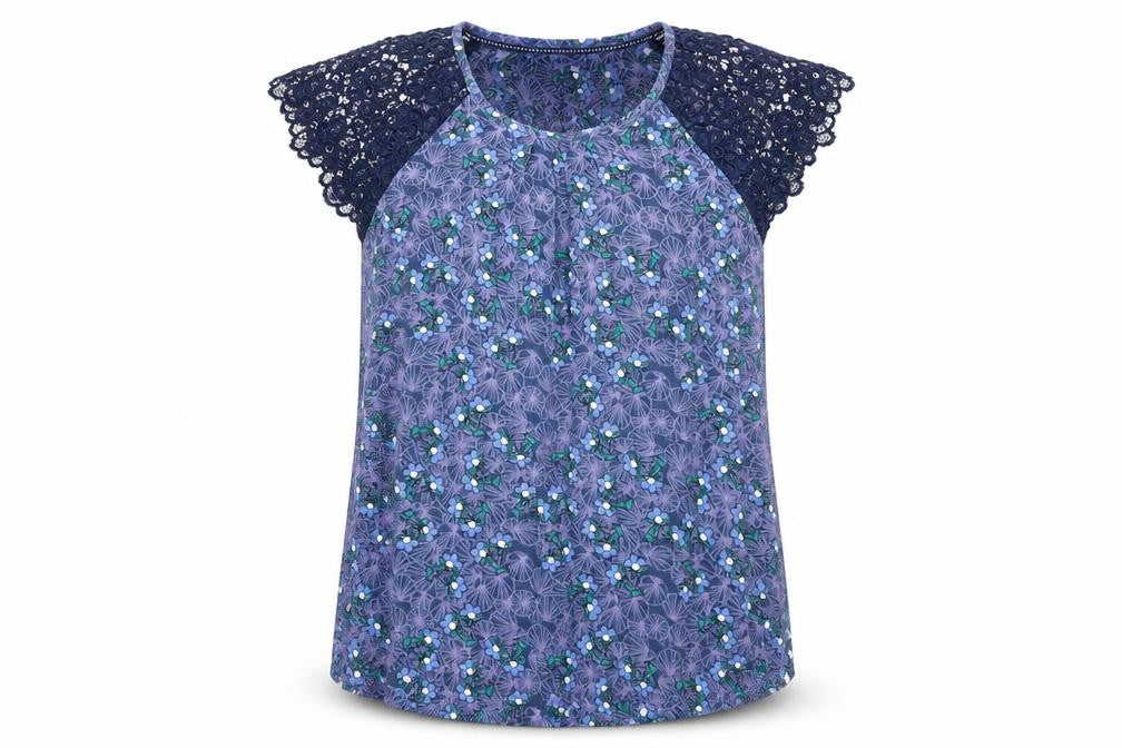 Faithful & True Women's Blue Floral Blouse Size 12