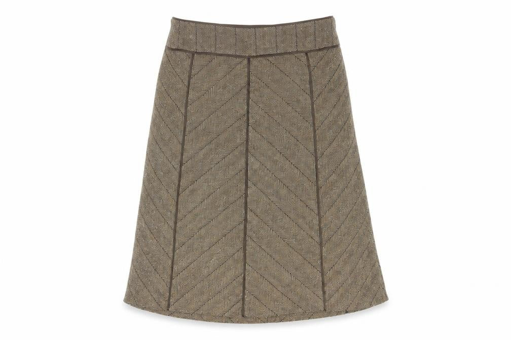 Principles Women's Brown A-Line Herringbone Skirt - Size 14