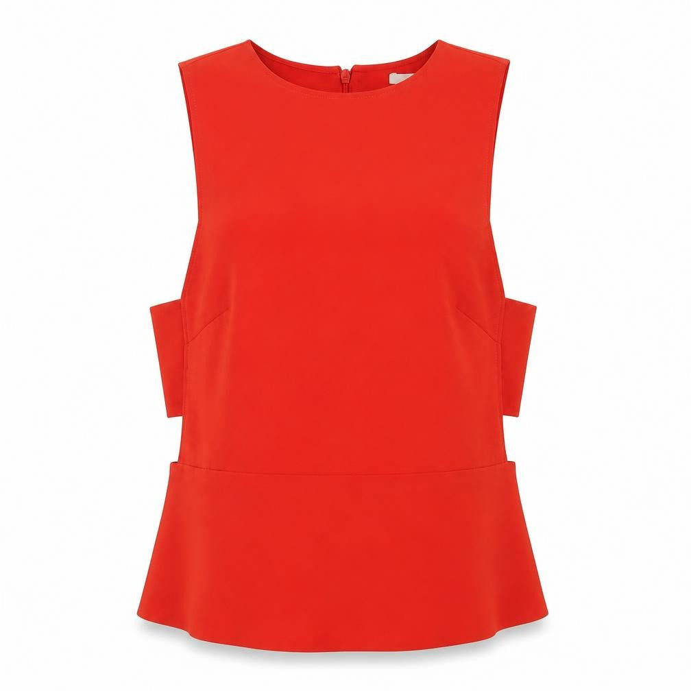 H&M Red Sleeveless Blouse for Women Size 10 Zip