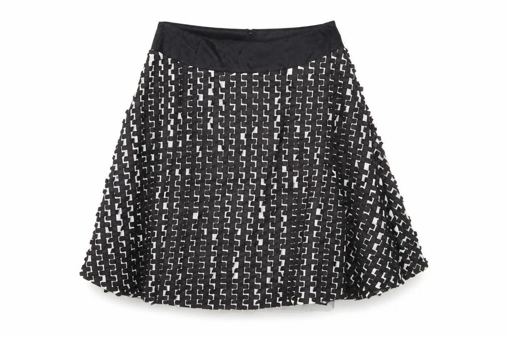 Coast Women's Black Geometric Skirt Size 16
