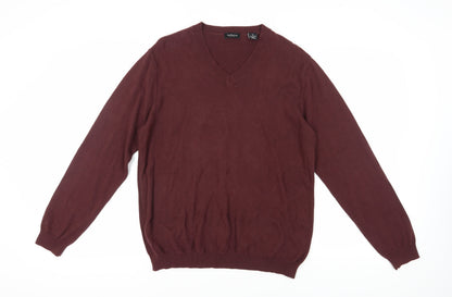 Van Womens Heusen Red V-Neck Pullover Jumper M