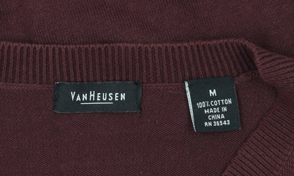 Van Womens Heusen Red V-Neck Pullover Jumper M