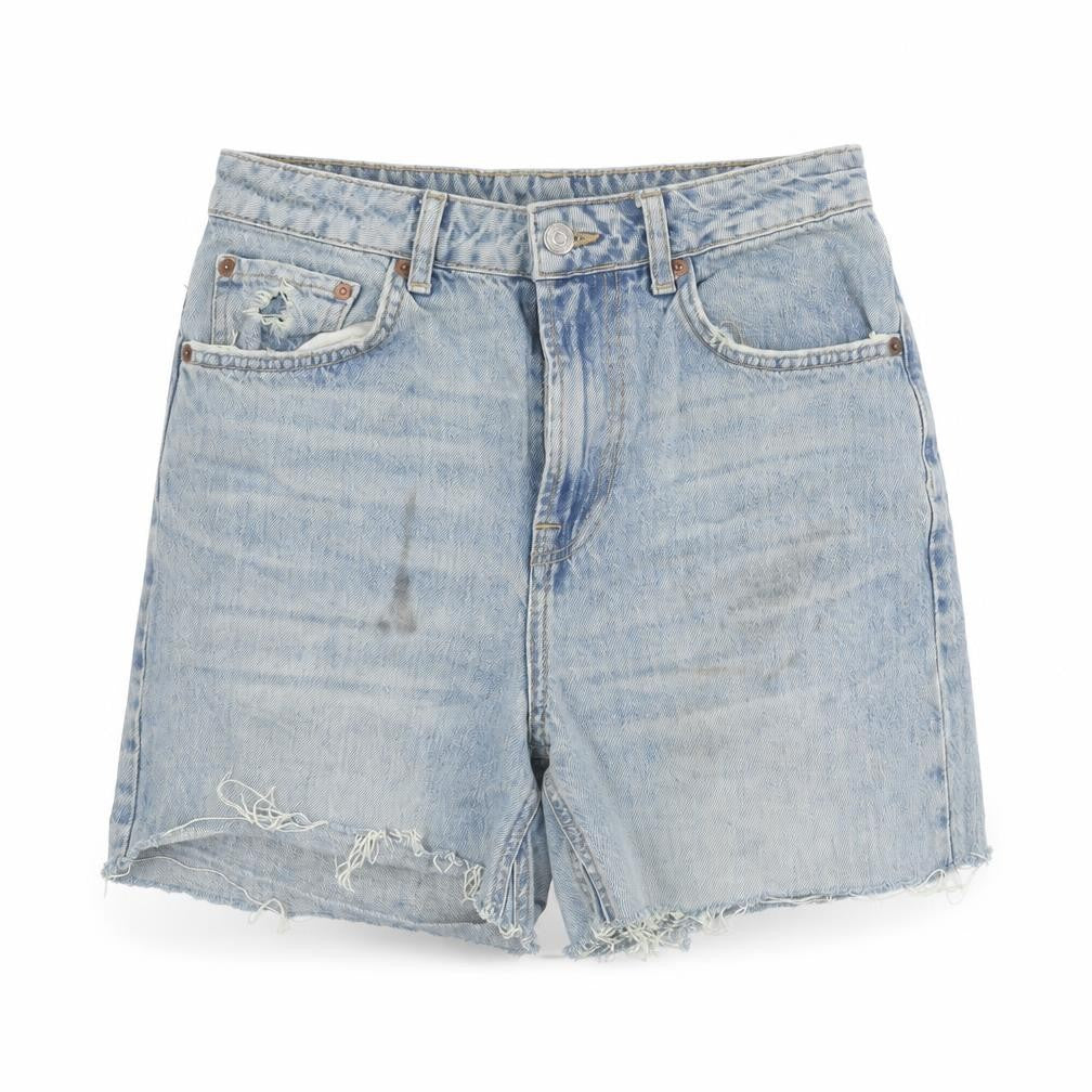Topshop Women's Blue Denim Cut-Off Shorts Size 10