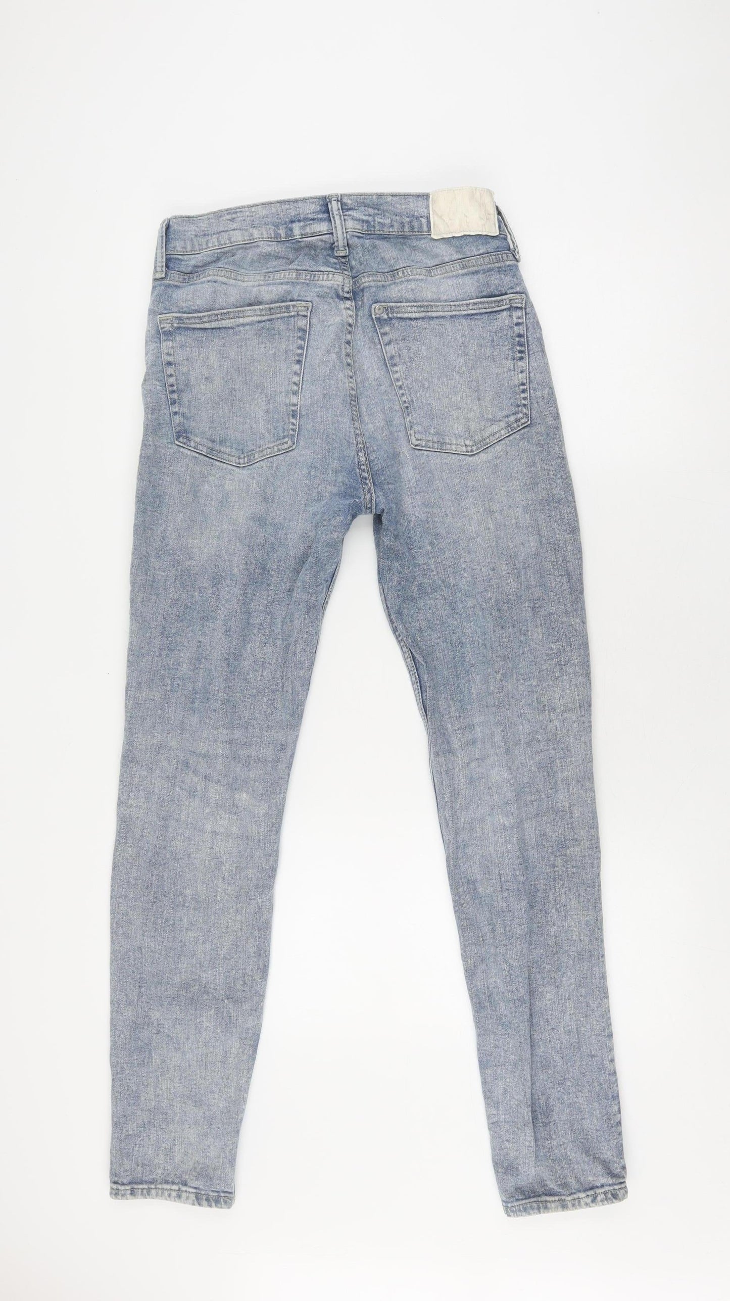 H&M Women's Blue Distressed Straight Jeans - Size 31