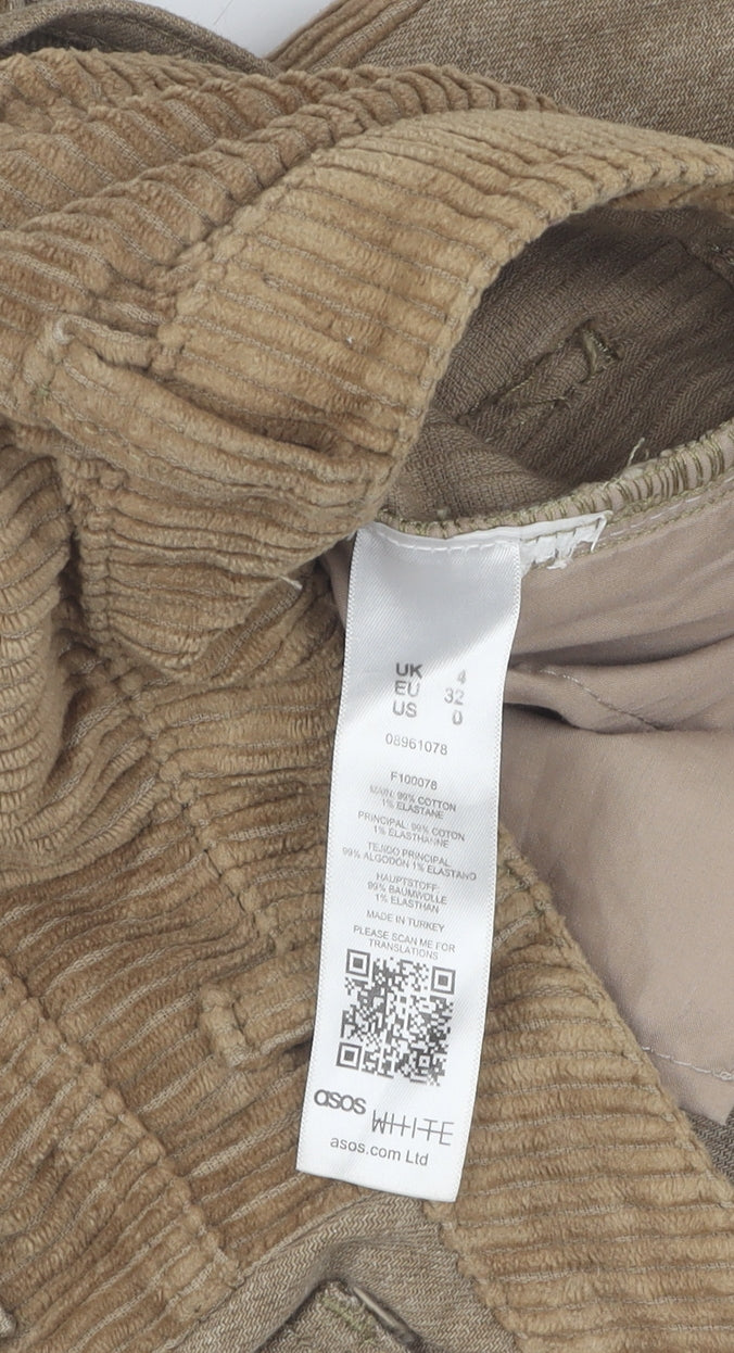 ASOS Women's Brown Corduroy Chino Trousers Size 4