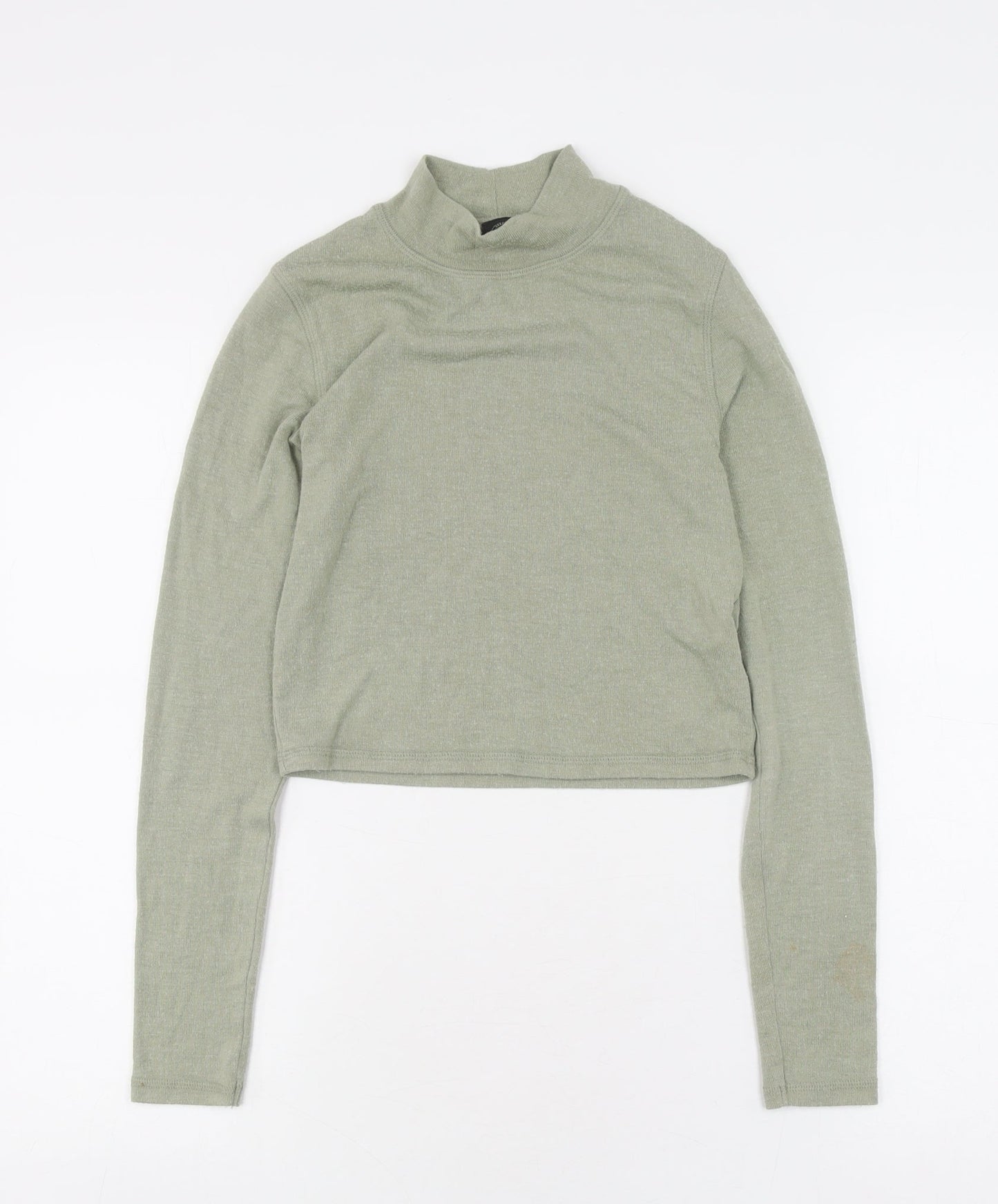 Urban Outfitters Women's Green Cropped Mock Neck Top S