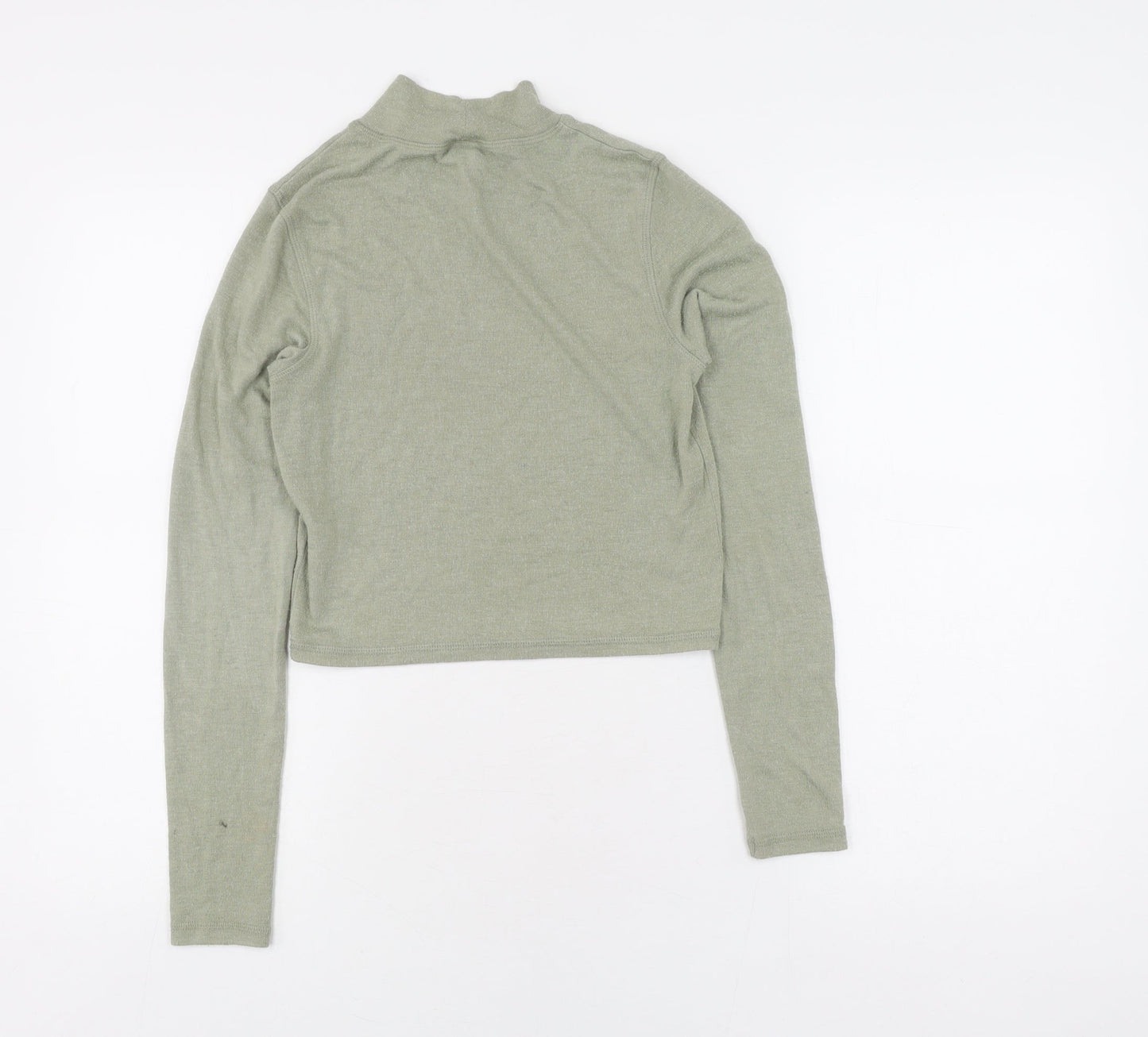 Urban Outfitters Women's Green Cropped Mock Neck Top S