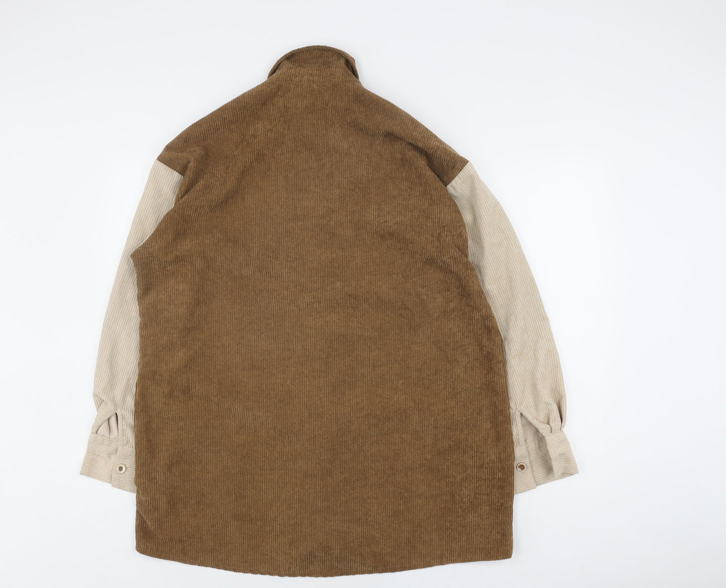 MISSPAP Women's Brown Button-Up Corduroy Shirt