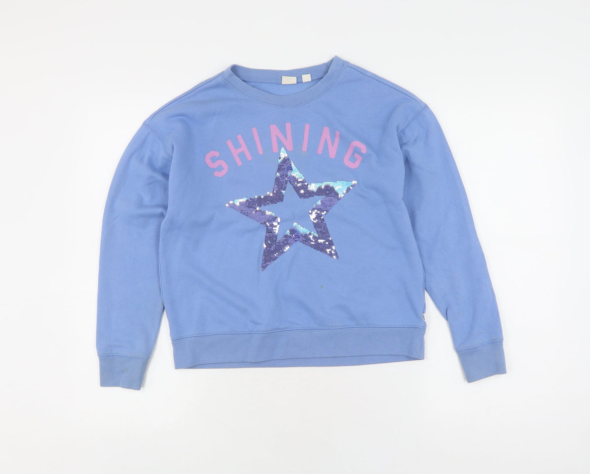 Gap Girls Blue Sequin Pullover Jumper XL