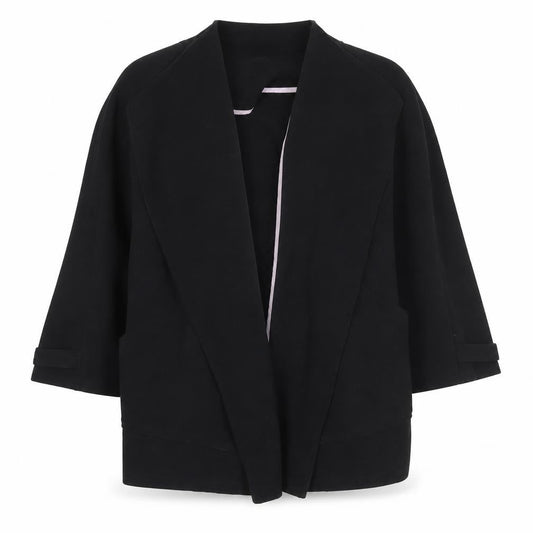 River Island Women's Black Size 12 3/4 Sleeve Coat