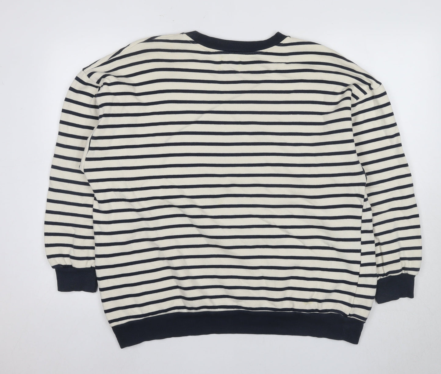 Pacific Republic Unisex Ivory Striped Medium Sweatshirt