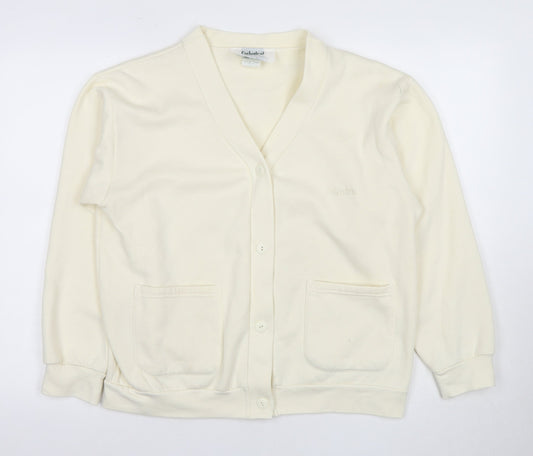 Cathedral Women's Ivory Cardigan, Size L, V-Neck