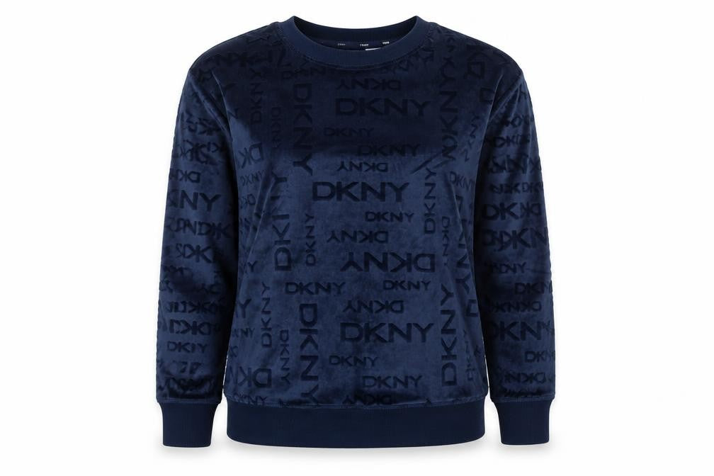 DKNY Women's Blue Logo Pullover Sweatshirt S