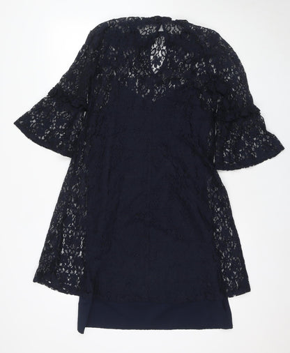 Marks & Spencer Women's Blue Lace Shift Dress Size 10