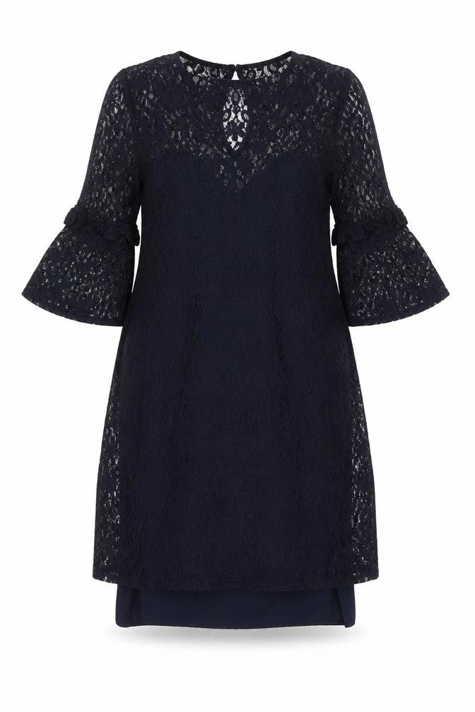 Marks & Spencer Women's Blue Lace Shift Dress Size 10