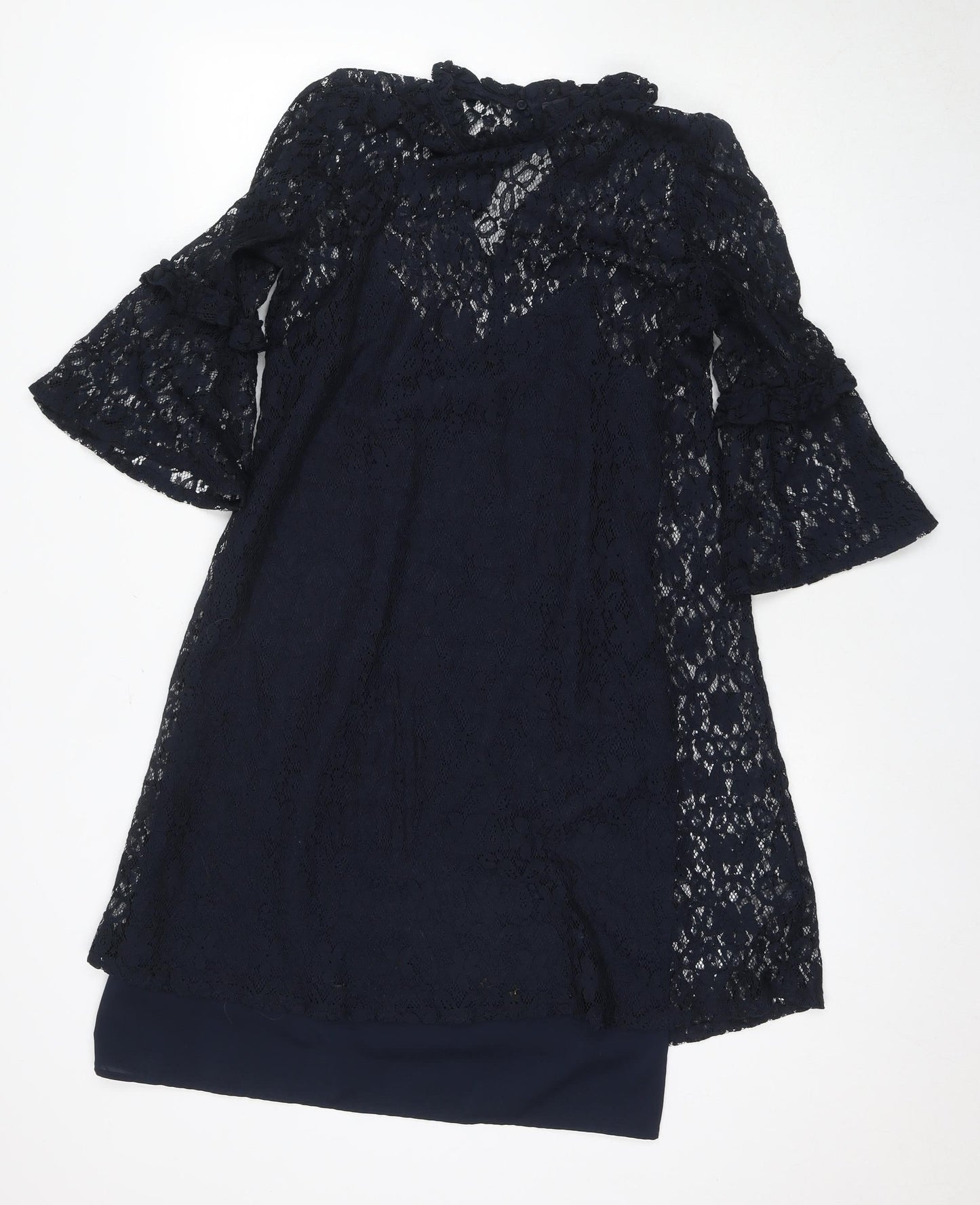 Marks and Spencer Women's Blue Lace Shift Dress Size 10