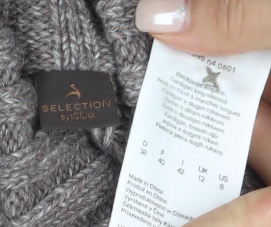 Selection by Monoprix Women's Grey Knit Cardigan Size 12