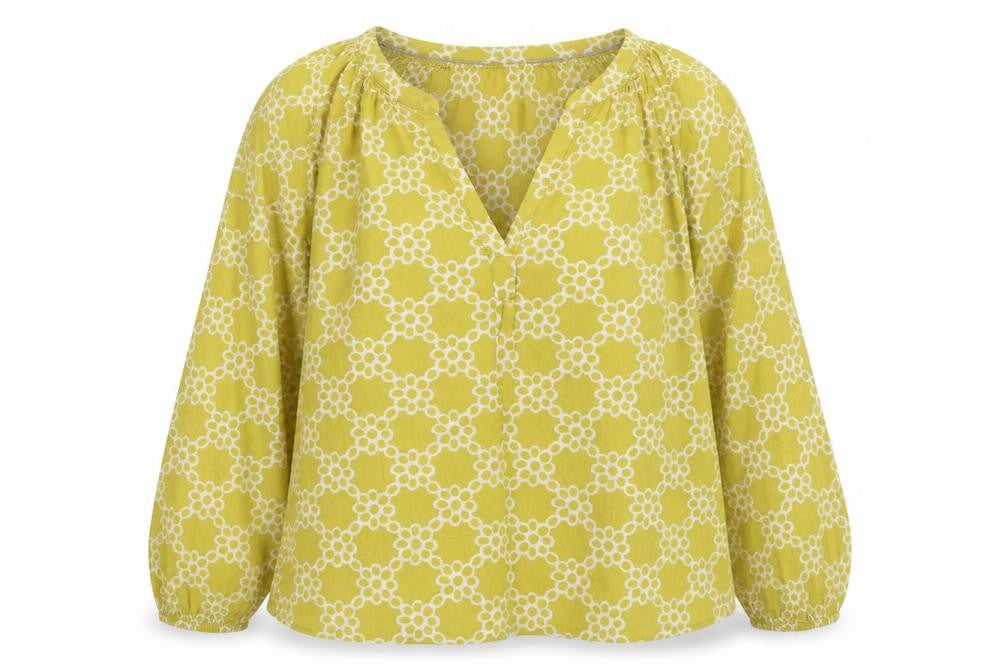 Lands' End Women's Green Geometric Tunic Blouse Size 10