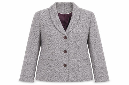 Eastex Women's Grey Suit Jacket, Size 14, Lined Shawl Lapel