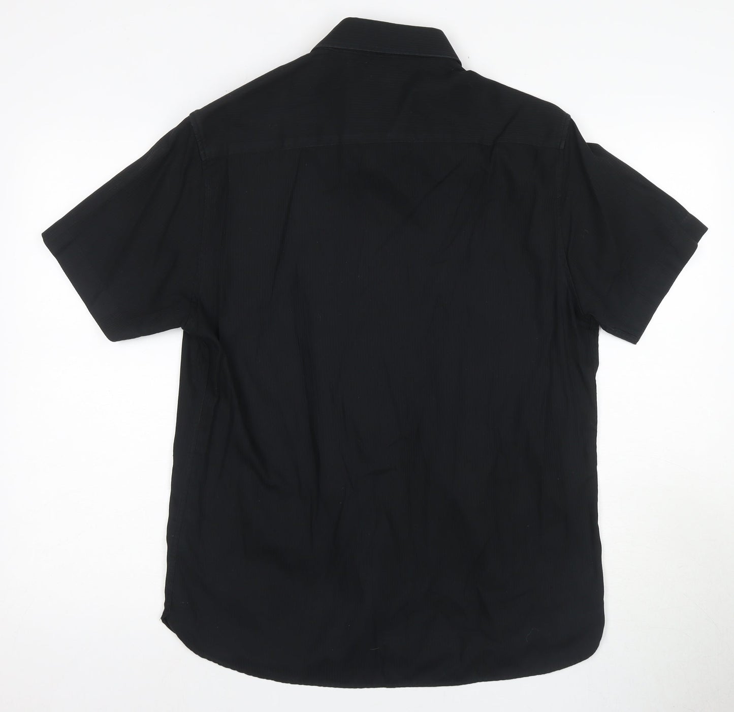 Jeff Banks Men's Black Short Sleeve Casual Shirt M
