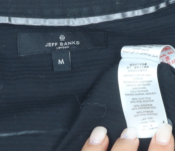 Jeff Banks Men's Black Short Sleeve Casual Shirt M