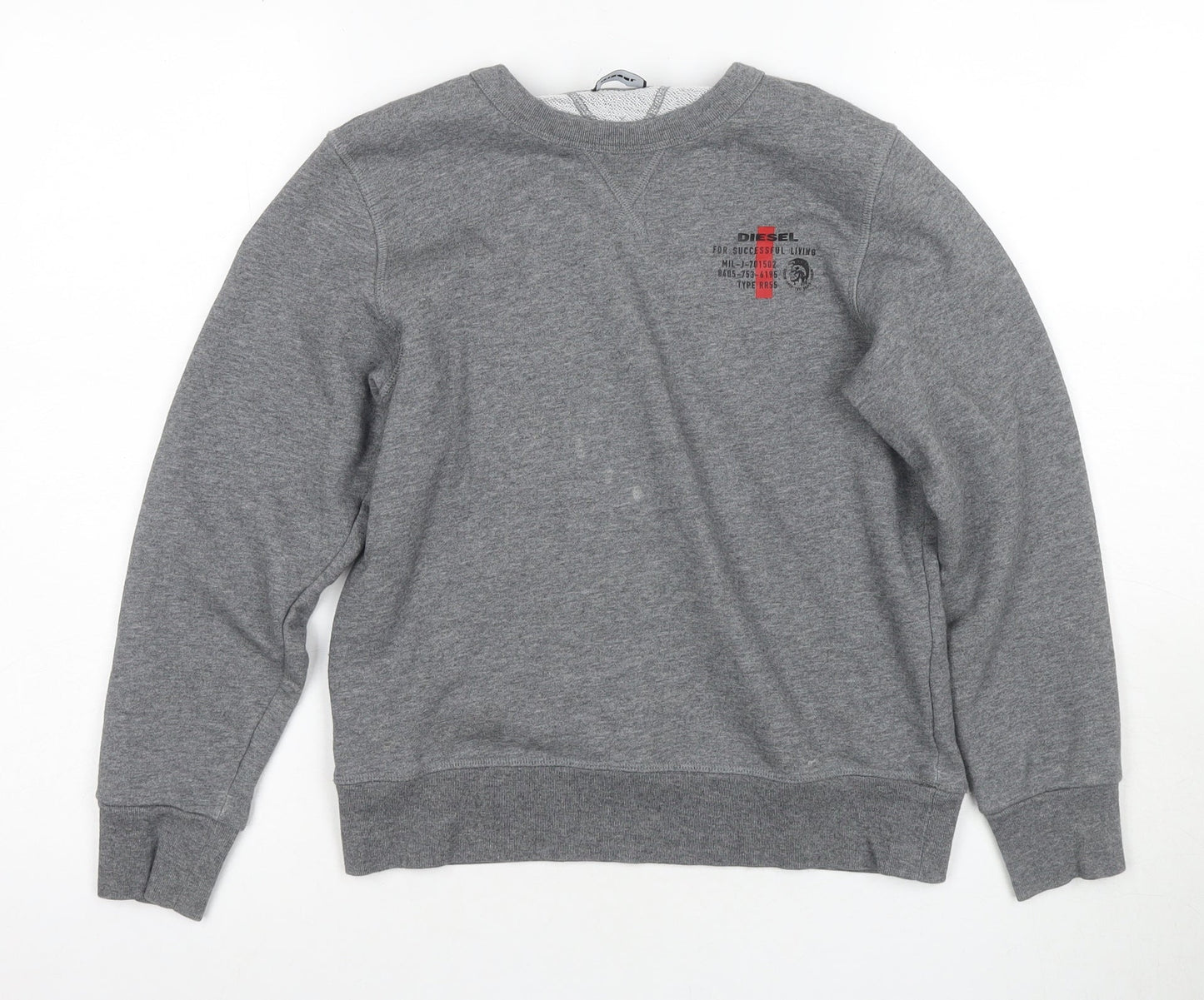 Diesel Boys Grey Pullover Sweatshirt - Size 12 Years