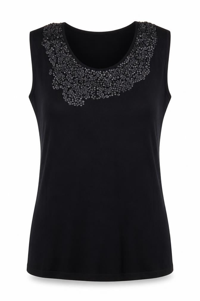 Whistles Women's Black Sequined Blouse UK 10