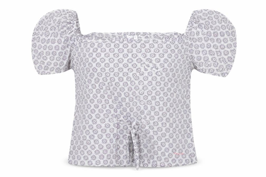 Firetrap Women's White Floral Short Sleeve Top, S