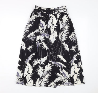 Whistles Women's Black A-Line Midi Skirt Size 8