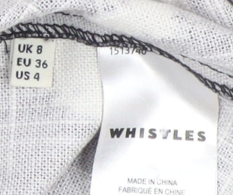 Whistles Women's Black A-Line Midi Skirt Size 8