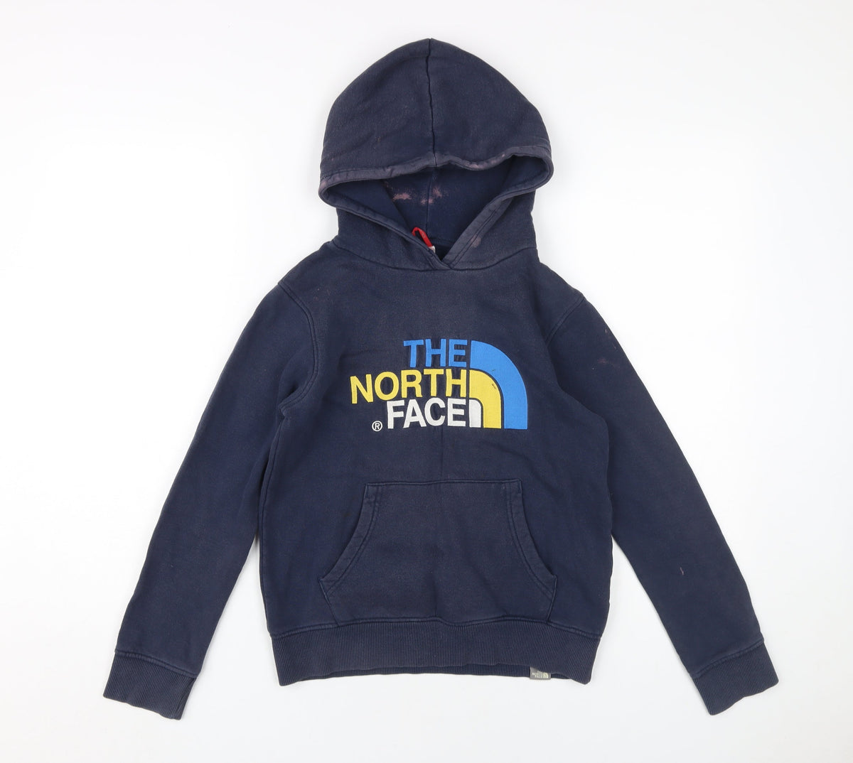 The North Face Boys Blue Pullover Hoodie M Graphic Logo