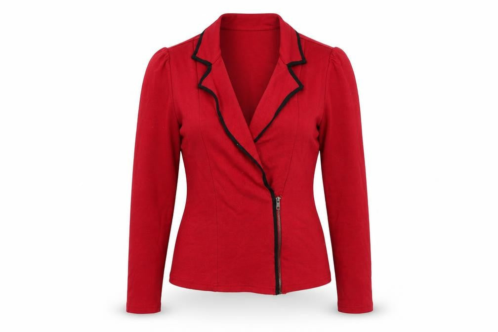 b.p.c. Women's Red Long Sleeve Zip Jacket Size 10