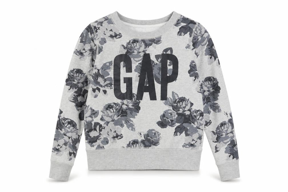 GAP Women’s Grey Floral Logo Sweatshirt - S