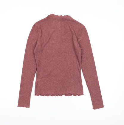 Back view of Only Women's Red High Neck Blouse XS