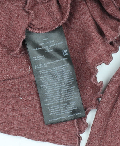 Close-up detail of Only Women's Red High Neck Blouse XS