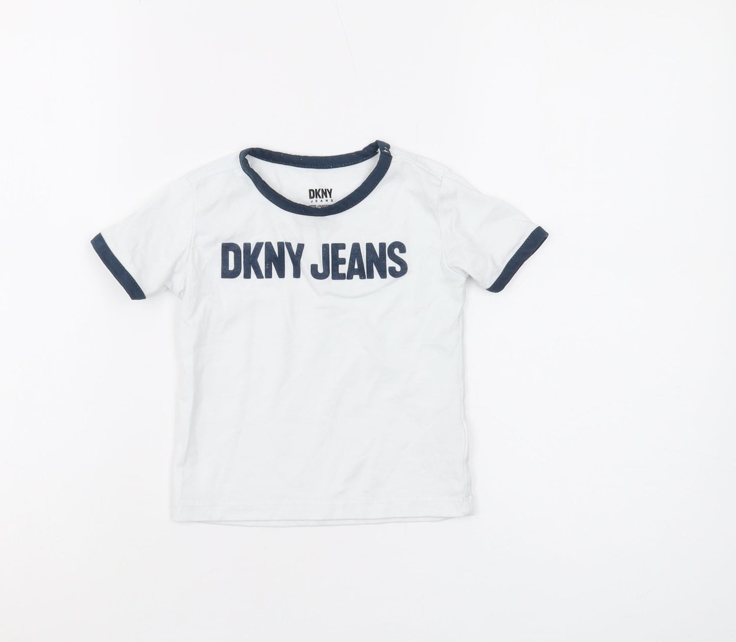 DKNY Boys White Ringer T-Shirt, Age 2, Comfortable Casual Wear