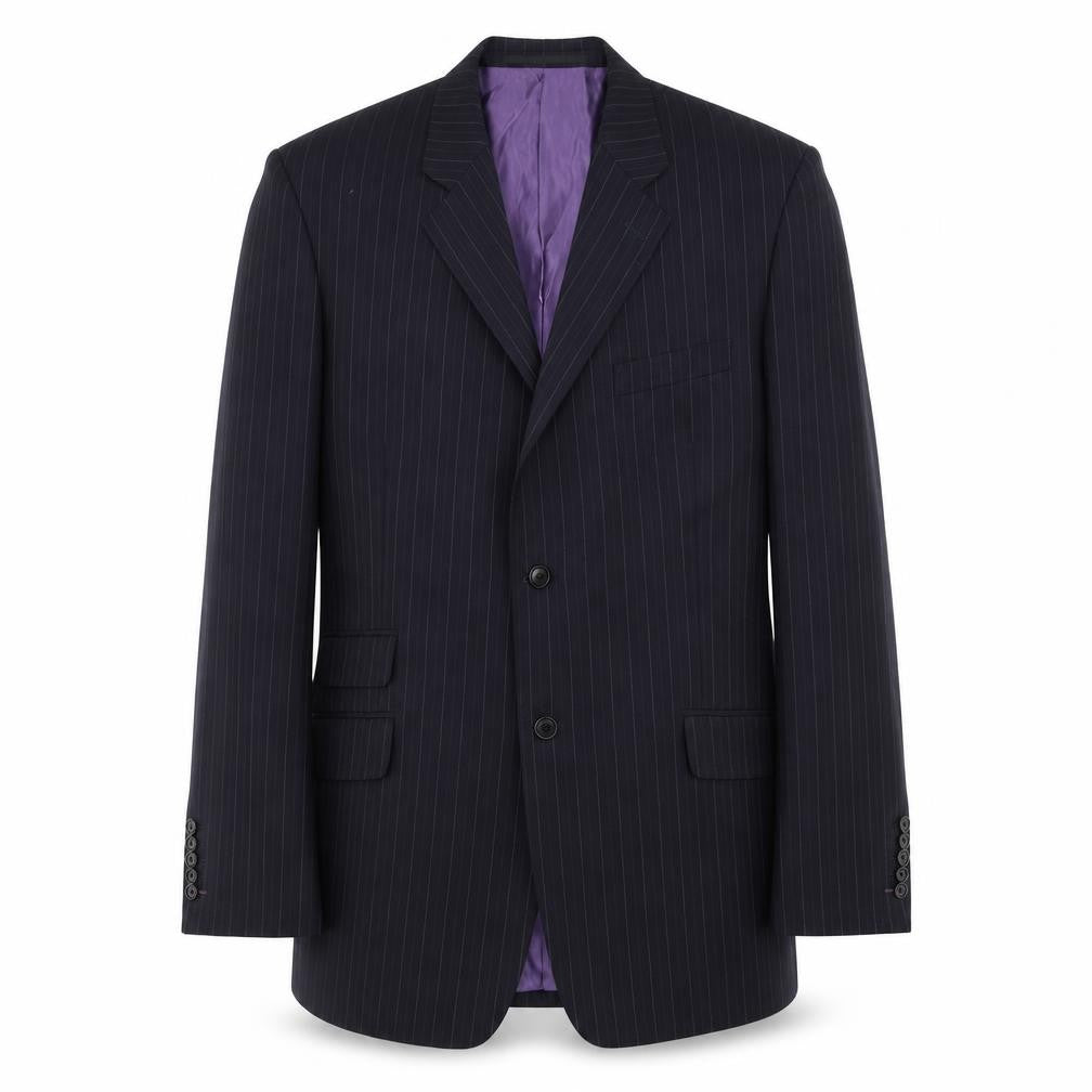 Linea Men's Black Pinstripe Suit Jacket 44L