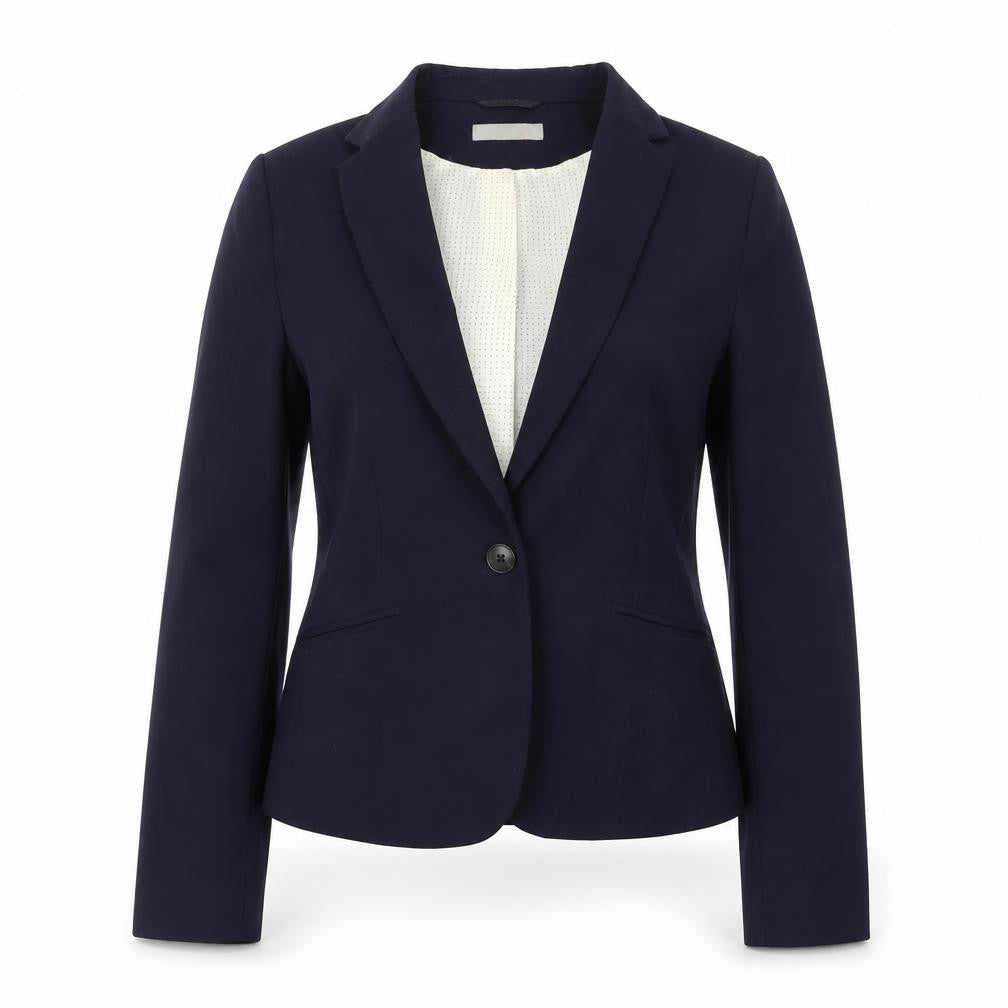 H&M Women's Blue Slim Single-Breasted Suit Jacket Size 6