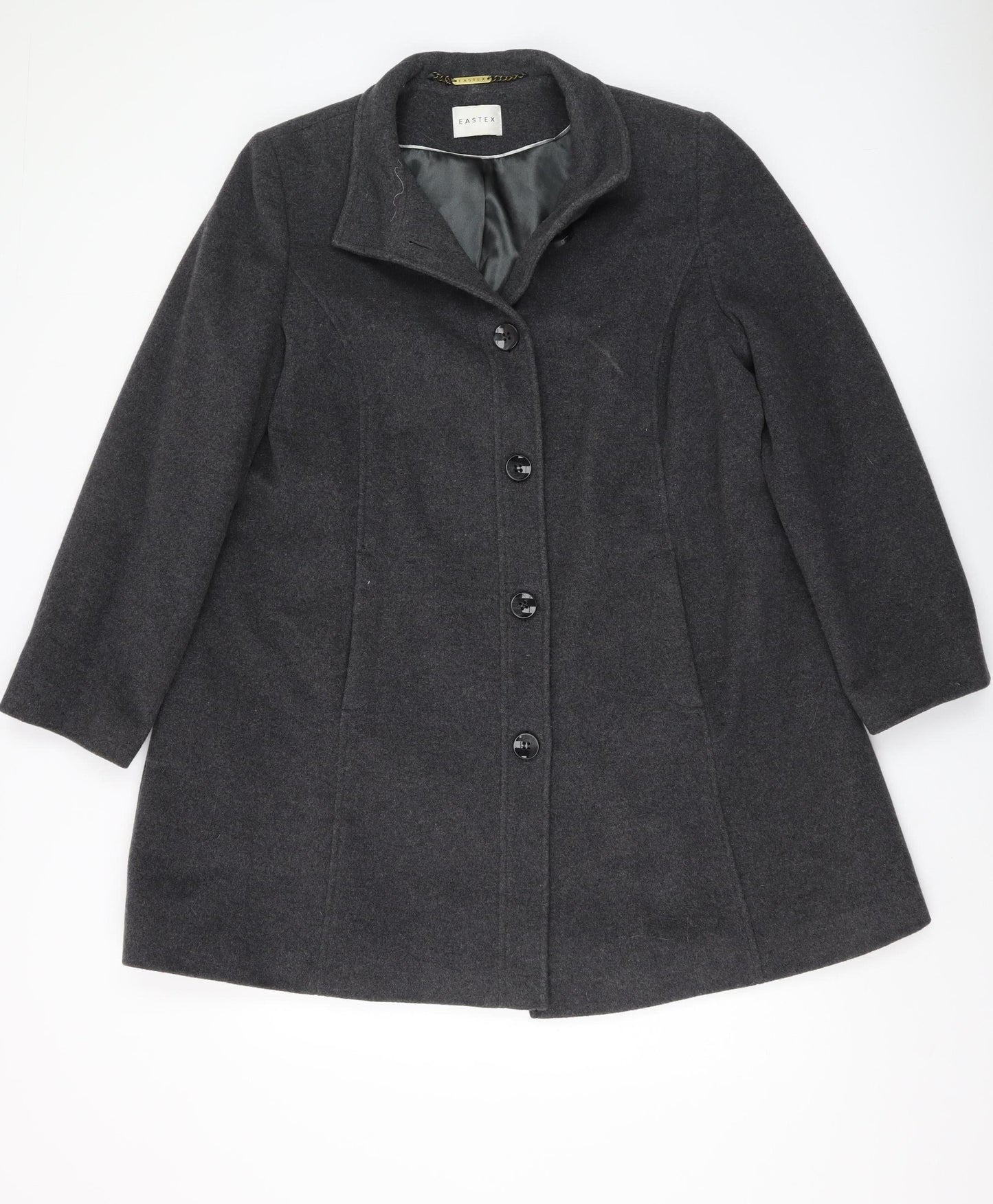 Eastex Women's Grey Wool Blend Mid-Length Overcoat