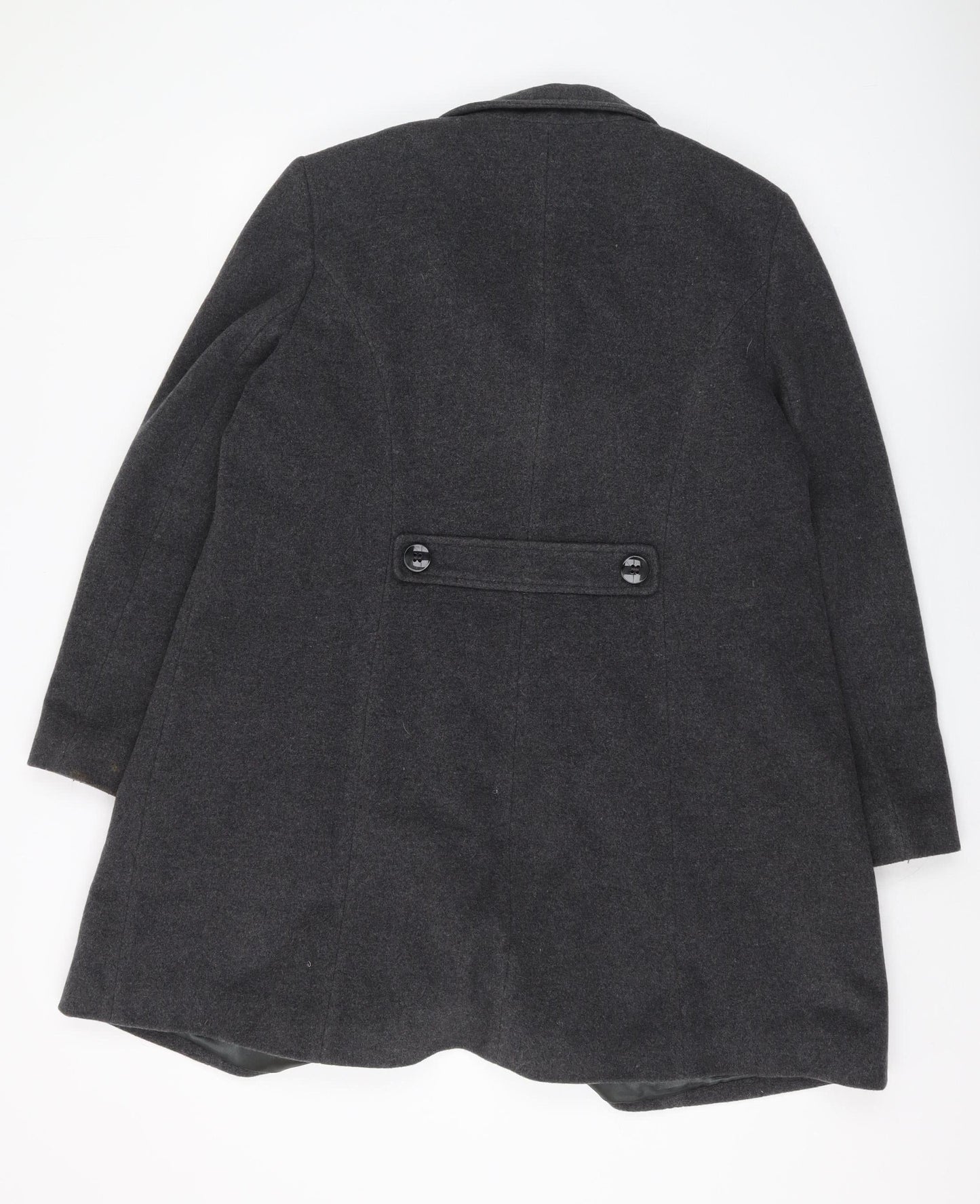Eastex Women's Grey Wool Blend Mid-Length Overcoat