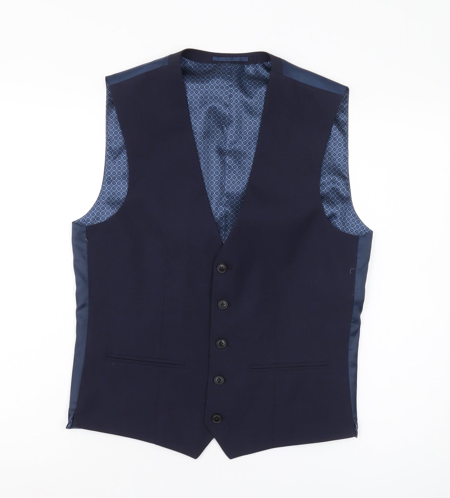 Next Men's Blue Regular Fit Waistcoat 38