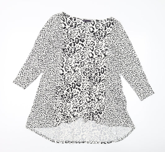 Marks and Spencer Women's White Animal Print Tunic, Size 16