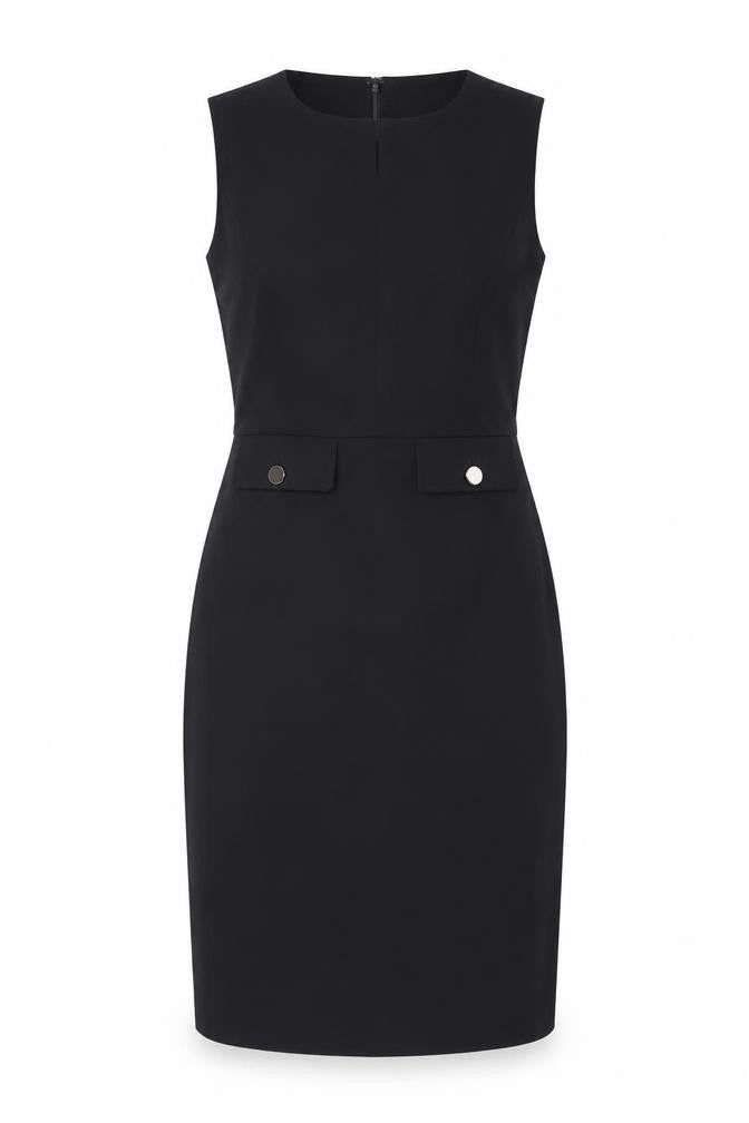 Jaeger Women's Black Sheath Knee Length Dress