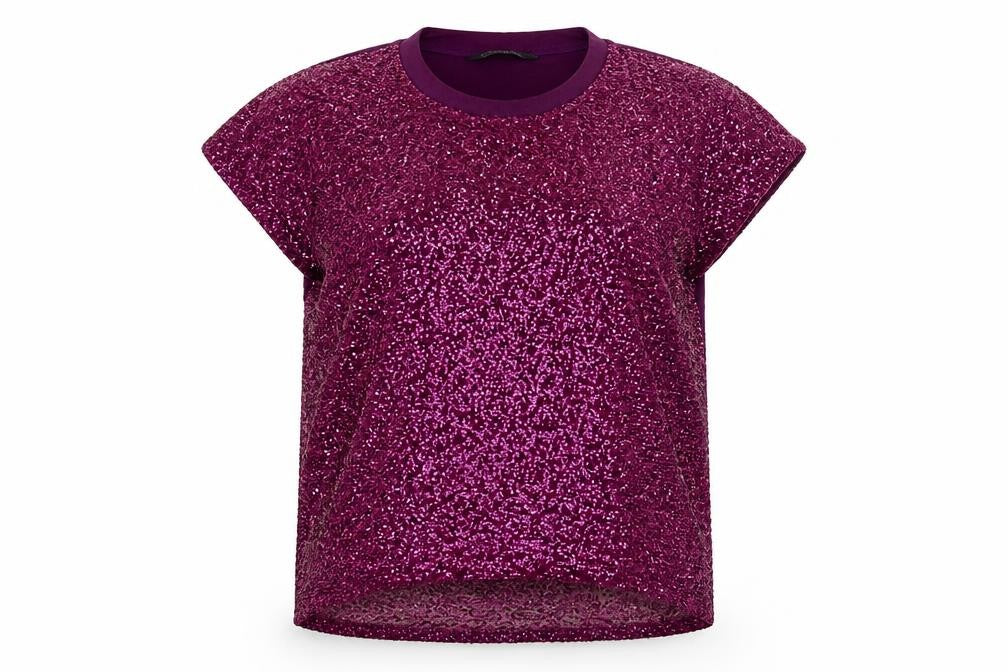 PixieGirl Women's Purple Sequin T-Shirt, Size 12, Party