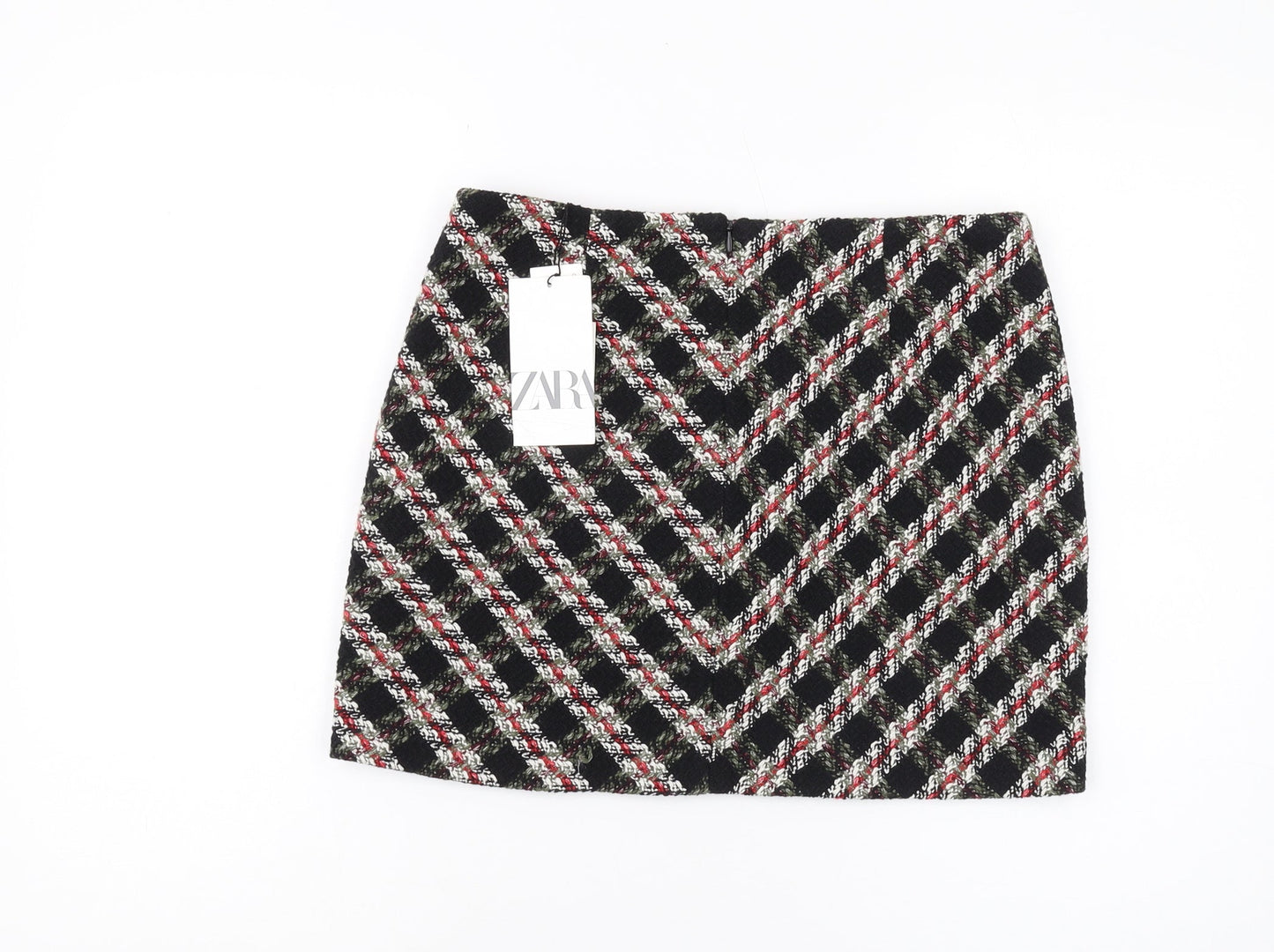 Zara Women's Plaid Tweed Skirt, Size M - Chic Workwear