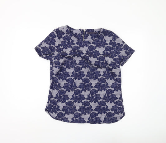 Marks and Spencer Women's Blue Floral Tunic Blouse Size 10