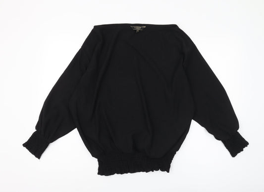 Lipsy Women's Black Boat Neck Blouse Size 14