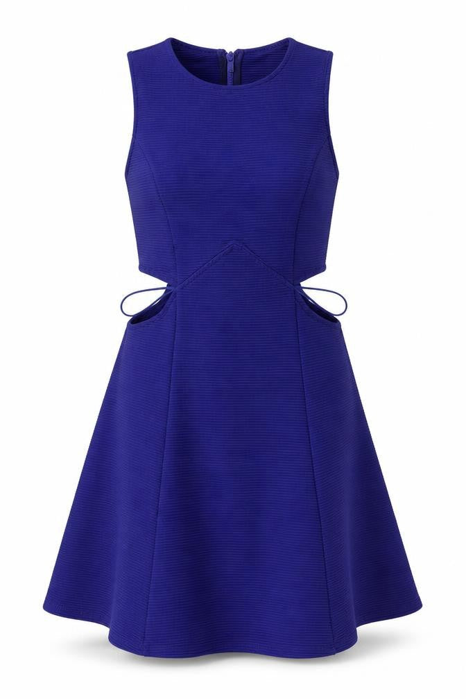 Topshop Women's Blue Fit & Flare Dress Size 10